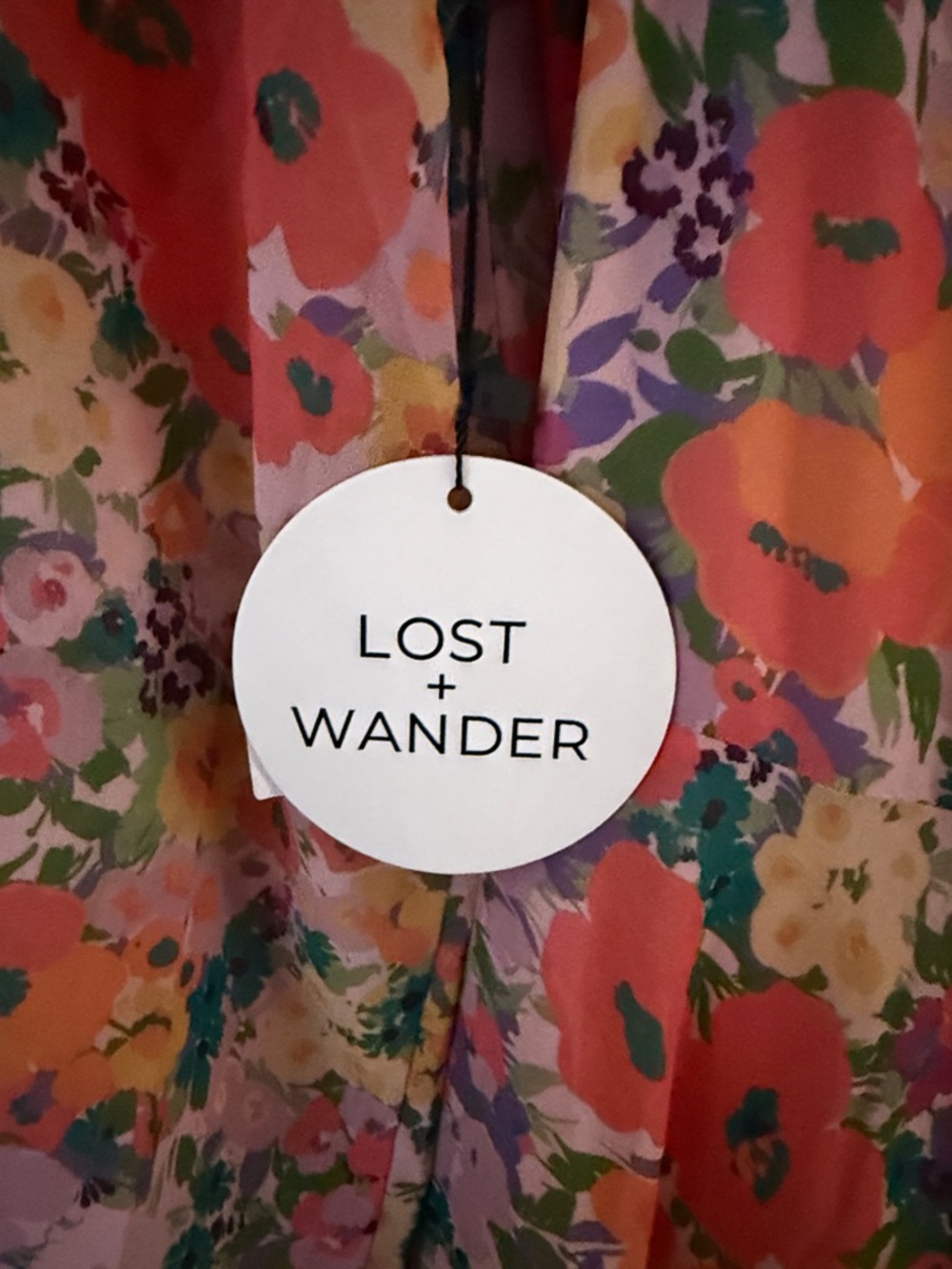 Lost + Wander Floral Bliss Long-Sleeve V-Neck Midi Dress-[LA0657] - Picture 8 of 9